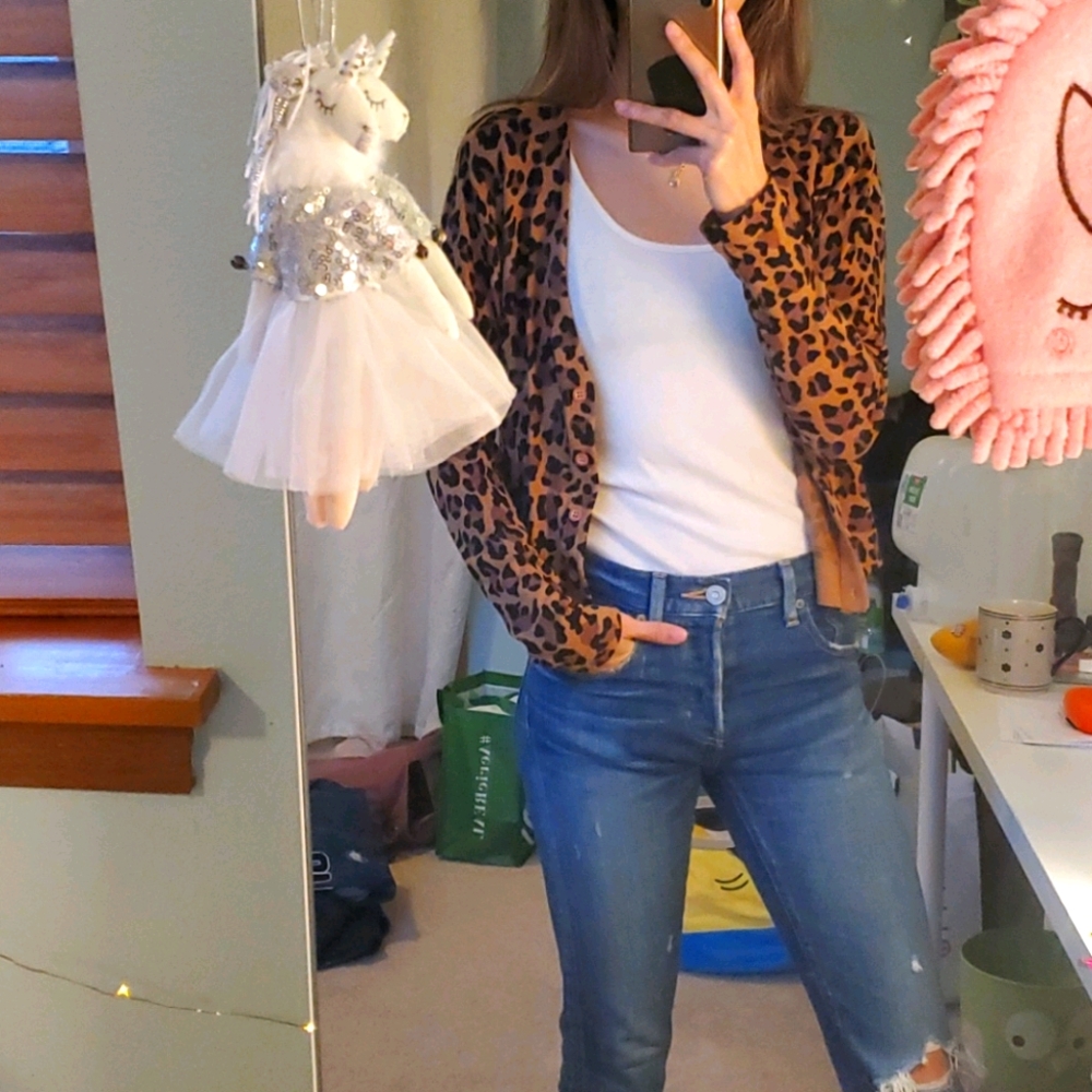 Moussy leopard cardigan